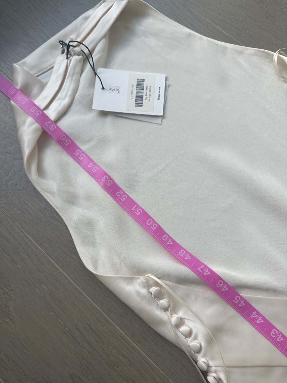 Reformation ROY Satin Wedding Dress Halter Gown Fior Di Latte Ivory With Tags 8 - Picture 12 of 15